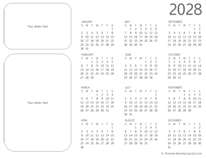 2028 photo calendar