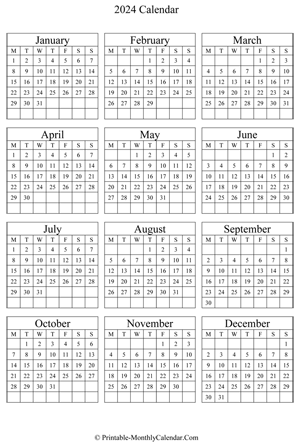 blank 2024 calendar (vertical)
