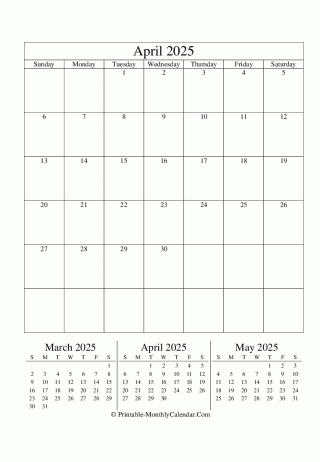 editable calendar april 2025