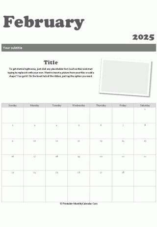 february 2025 snapshot calendar