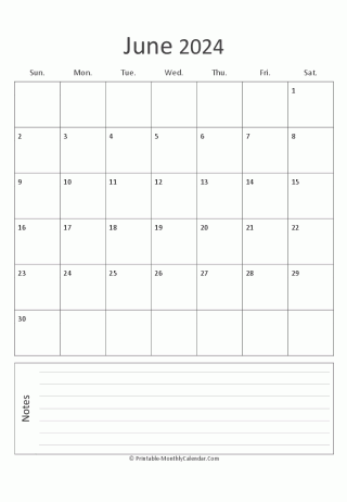 june 2024 printable calendar (portrait layout)