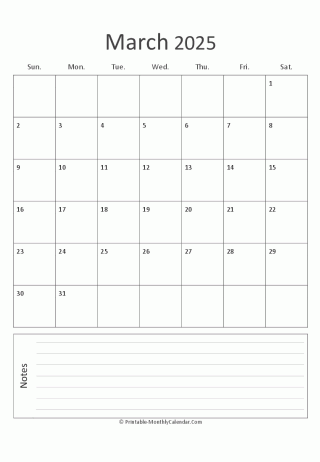 march 2025 printable calendar portrait